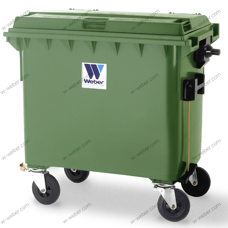 Mobile garbage bins 660 l central brake images-pictures