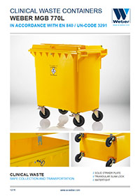 Clinical waste containers 240 - 1100 L