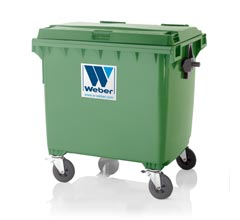 Mobile waste container 1100 l flat lid CLASSIC