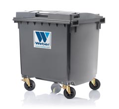 Mobile waste container 1100 l, flat lid
