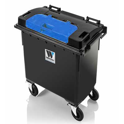 Maße Maßzeichnung Abfallbehälter MGB 660 l LiL lid-in-lid