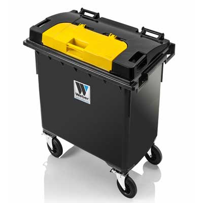 Maße Maßzeichnung Abfallbehälter MGB 770 l LiL lid-in-lid