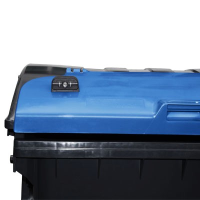 Vorhängeschloss Halterung an blue 4-Rad recycling Behälter — Weber