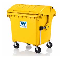 Abfallbehälter 1100 L Runddeckel Weber
