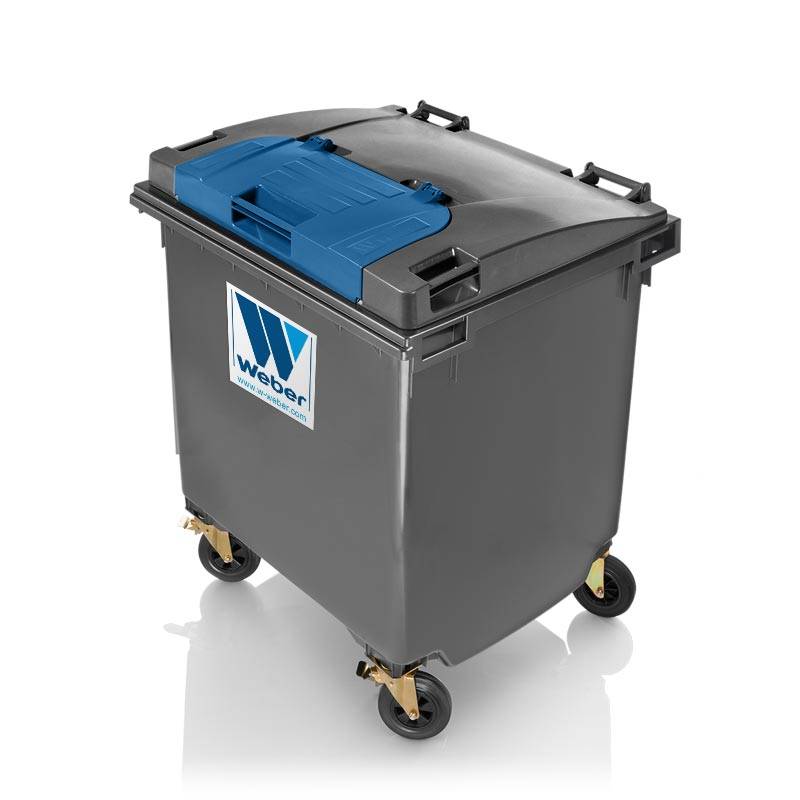 Mobile waste container 1100 l Flat Lid in Lid – Weber GmbH