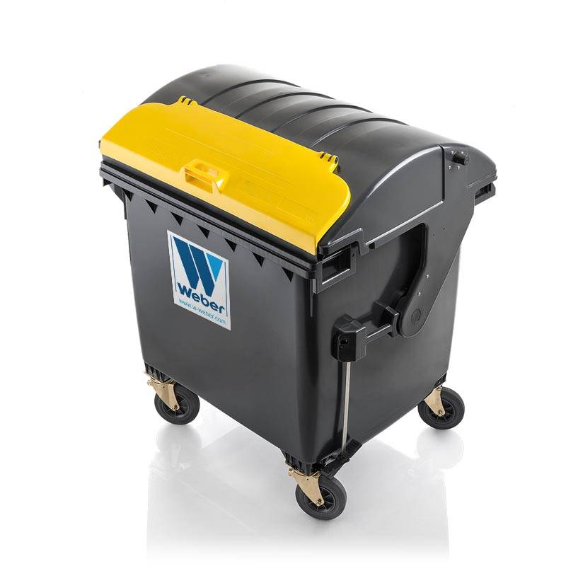 Mobile waste container 1100 l round lid Lid in Lid – Weber GmbH