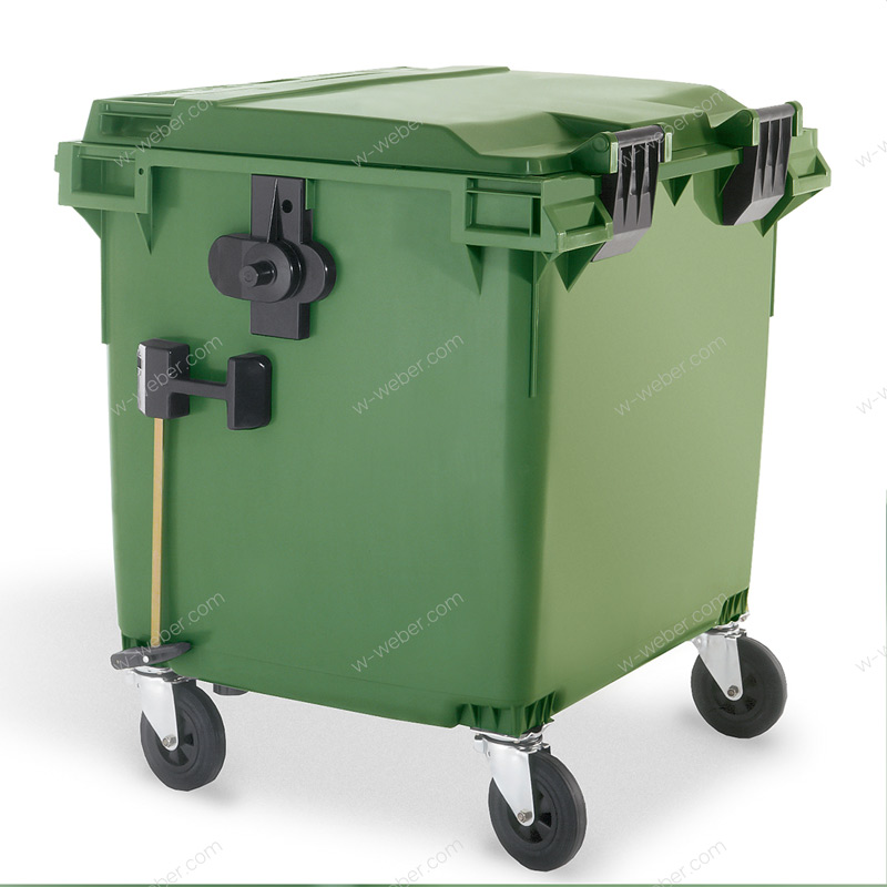 Mobile waste containers 1100 l fl classic central brake images-pictures