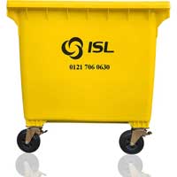 mobile waste containers 1100 L FL LIL hot-foil-printing