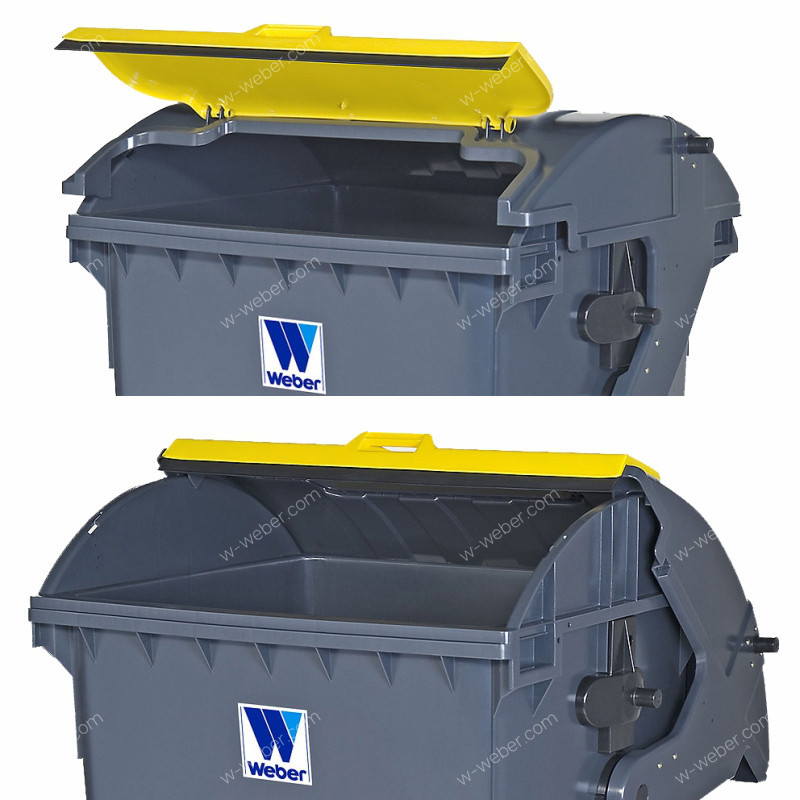 Mobile waste containers 1100 l rl lil additional lid-sliding lid images-pictures