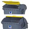  mobile waste containers 1100 L RL LIL sliding lid