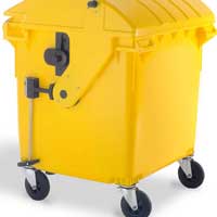 mobile waste containers 1100 L RL LIL central brake