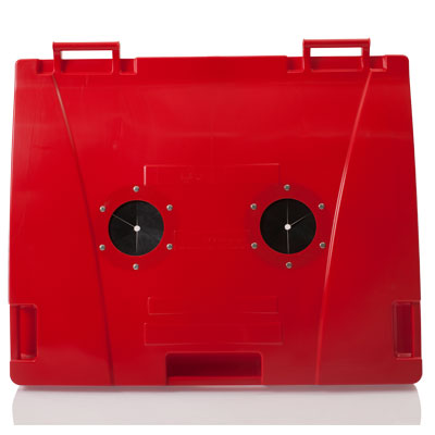 Double bottle aperture on 4-wheel waste container — Weber