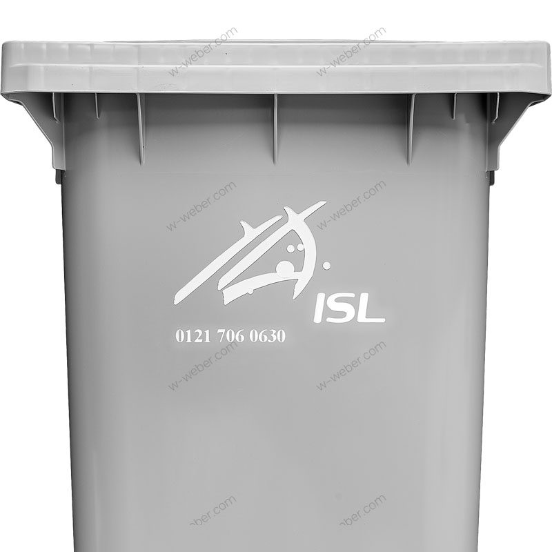 Wheelie bins 140 litre marking with hot-foil-printing images-pictures