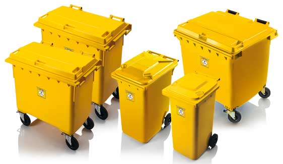 Mobile waste containers for medical waste 240 – 1100 litre from Weber