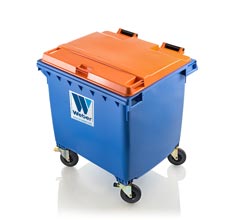 Mobile garbage bins 1100 l flat lid CLASSIC
