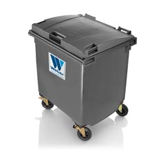 Mobile garbage bins 1100 l, flat lid