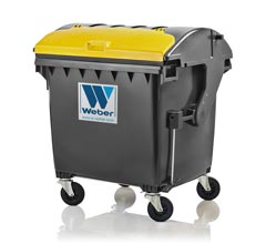 Mobile waste container 1100 litre round lid LiL