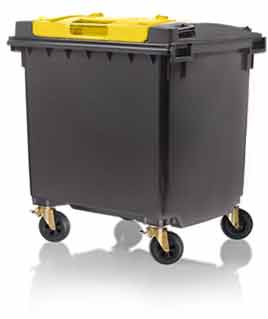 Mobile waste containers 1100 litre with flat lid, lil, from Weber