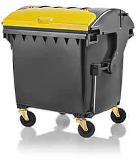 Mobile waste containers 1100 litre with round lid from Weber
