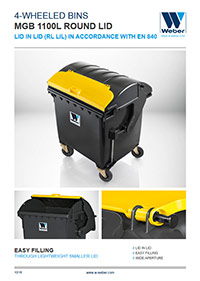 Wheelie bins 1100 L round lid